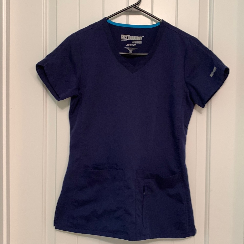 Grey’s Anatomy Active by Barco Women's Size XS Scrub Top Navy